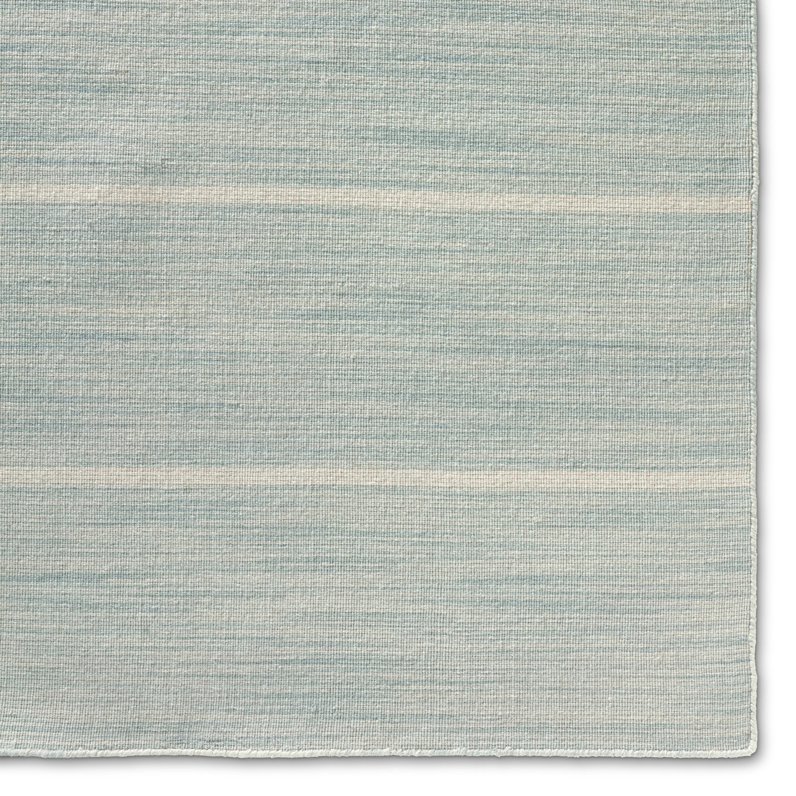 Aldine Blue Beige Hand-Woven Striped Wool Rug, Rectangle 10' x 14'