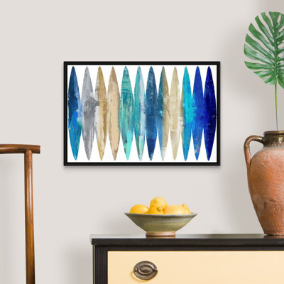 " Abstract Surfboards Blue Tan " by David Moore Painting Print