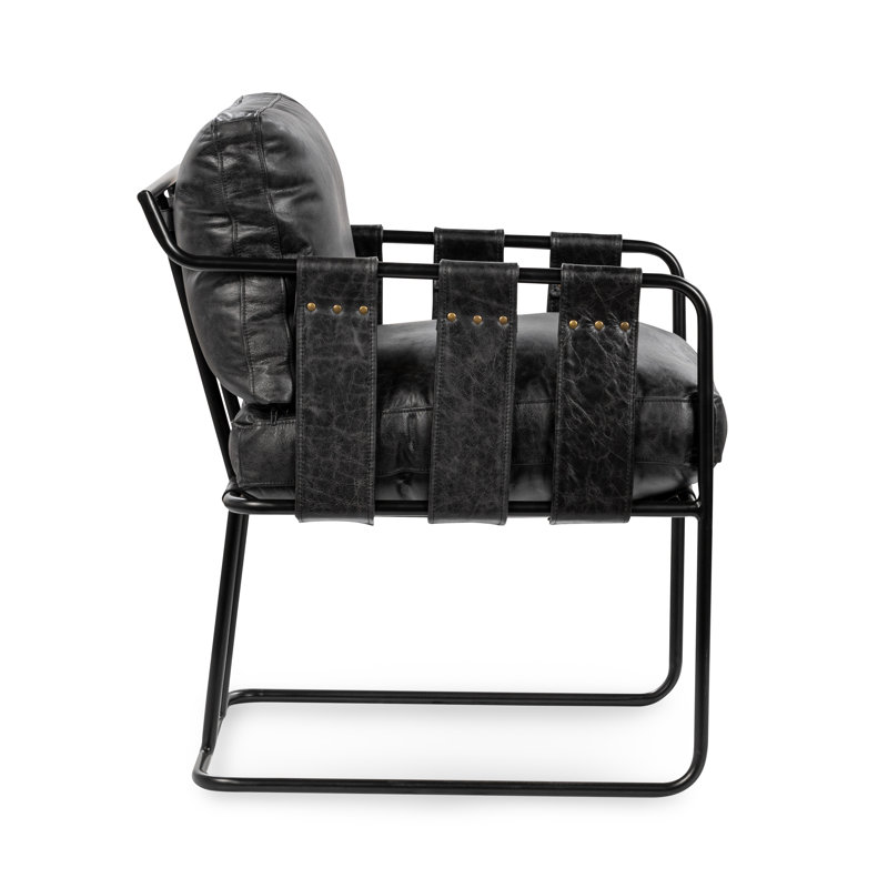 Strapling Leather Dining Chair, Black