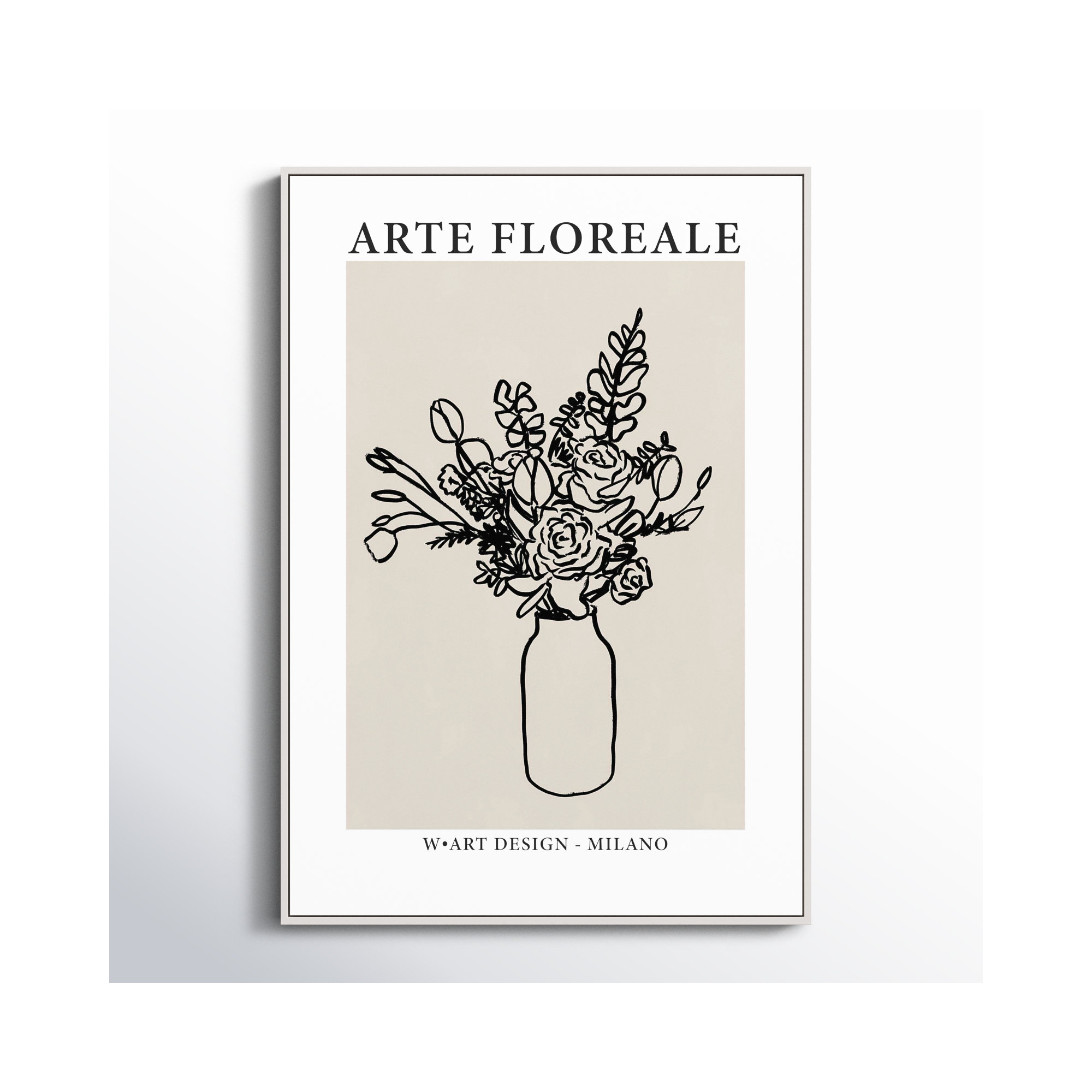 Arte Floreale 2 by Romina Gadler, Black Canvas Framed, 25" H x 17.5" W