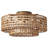  20'' Caged Rattan Ceiling Fan with Light Kit and Remote Control, 5-Light Indoor Enclosed Caged Flush Mount Rattan Ceiling Fan with Light and Remote Control