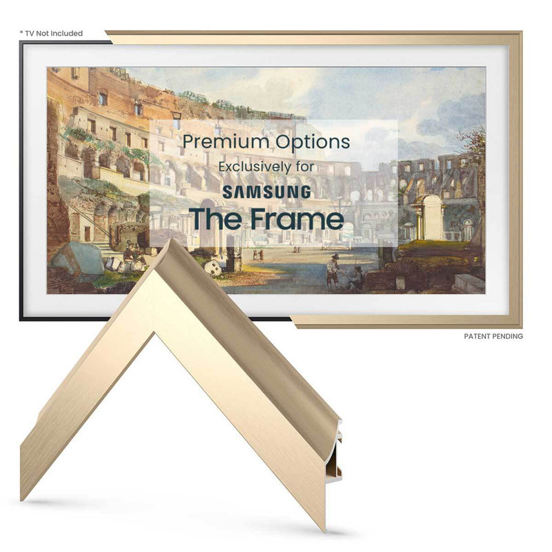 Alloy Scoop Deco TV Frame for Samsung Frame TV and Frame Pro, Pale Gold, 55"