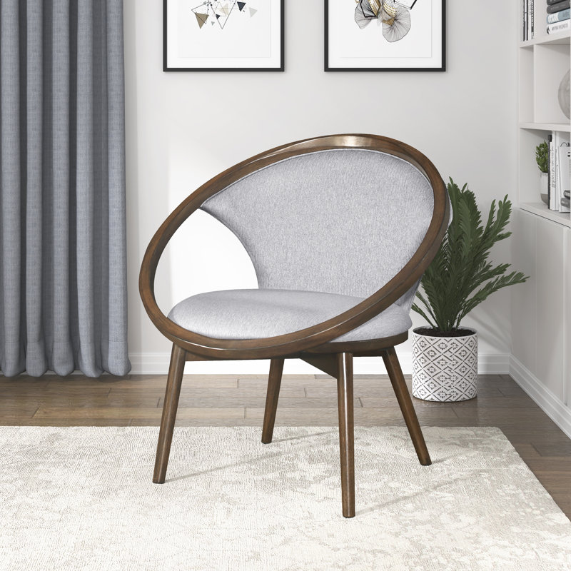 Chaise longue en polyester 32 po, Noyer, gris