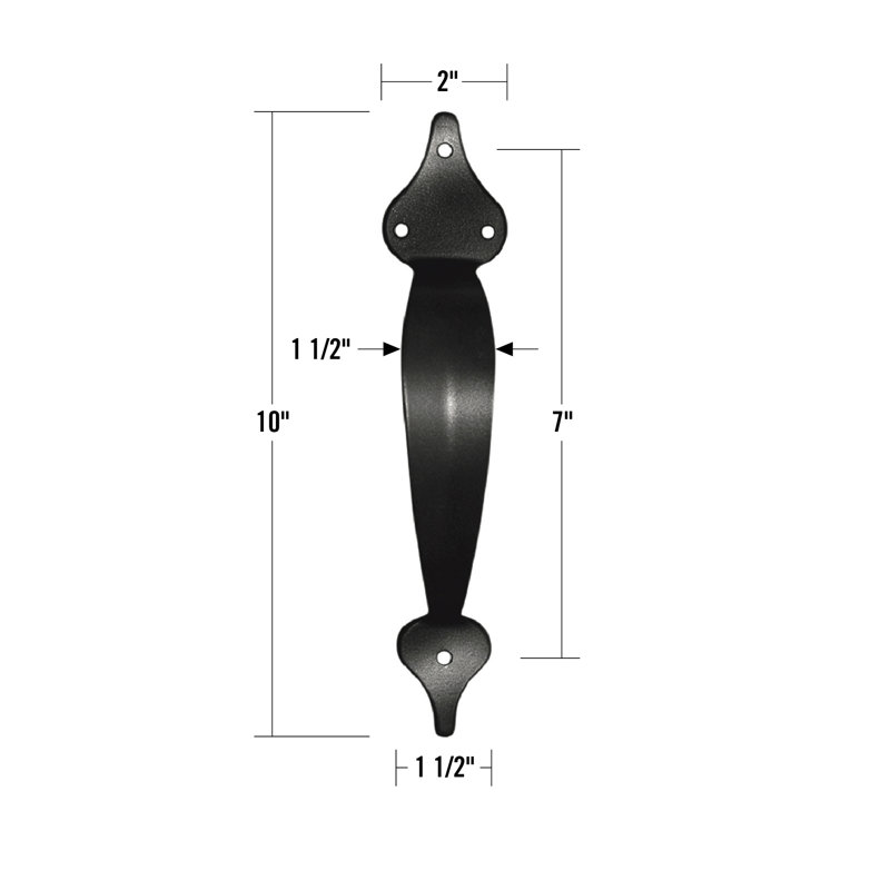 Gate Pull Handle | Black Galvanized Steel