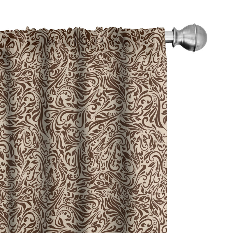 Vine Floral Semi-Sheer Rod Pocket Sliding Panel, 28" x 95"