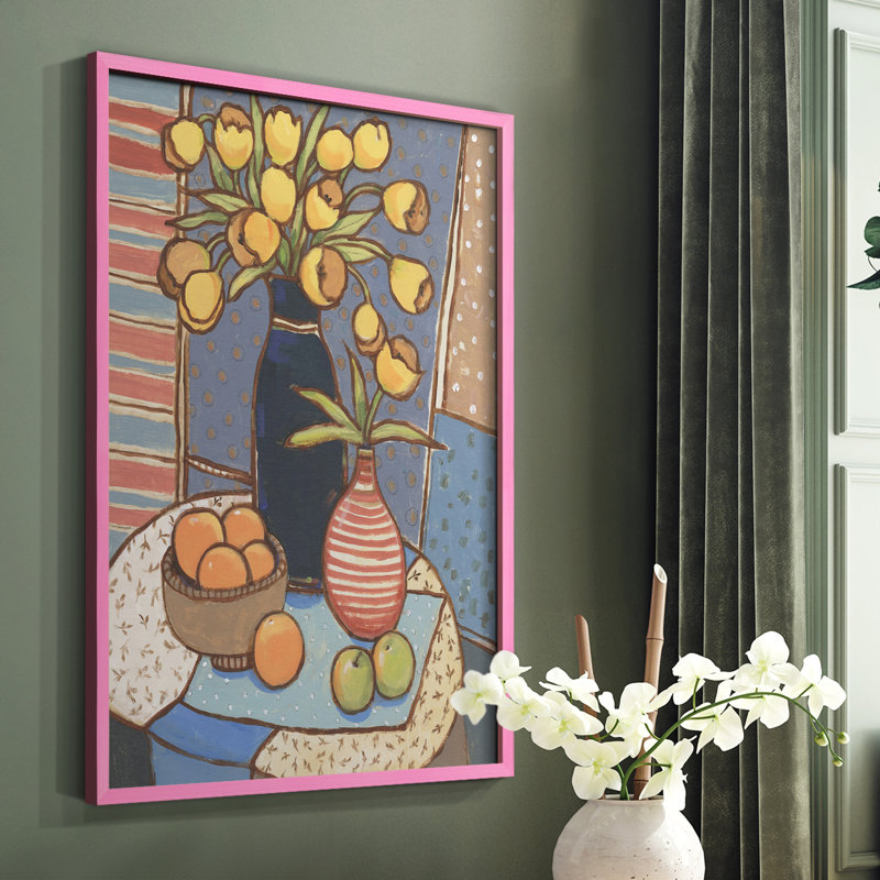 Table Still Life II, reproduction encadrée - bois massif, H 10 po x l 8 po, Rose