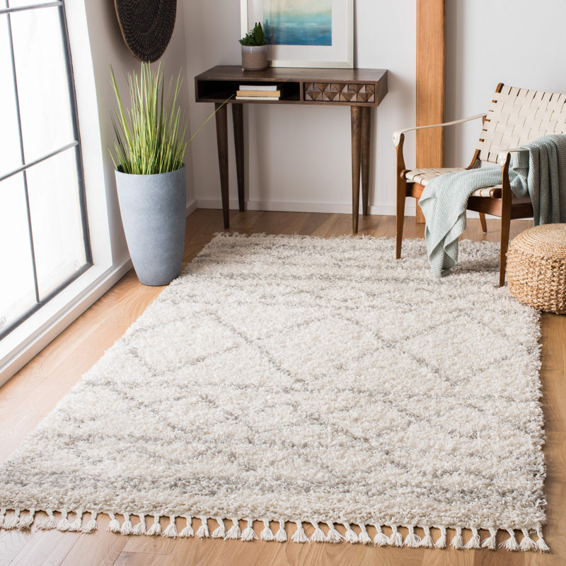 Mckamey Pro Lux Shag 400 Performance Geometric Rug, Rectangle 10' x 14'