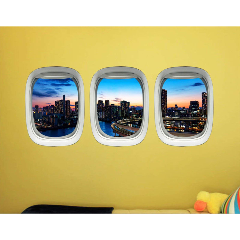 Décalcomanie murale avion pour enfants pour fenêtre