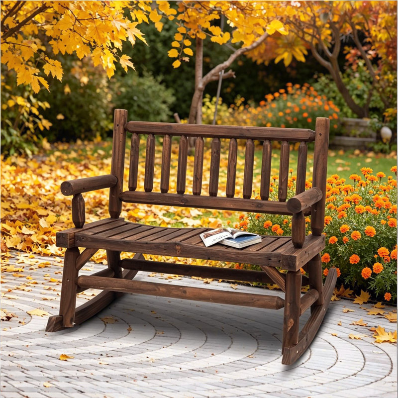 Causeuse arrière, chaise berçante en bois, banc berçant de jardin