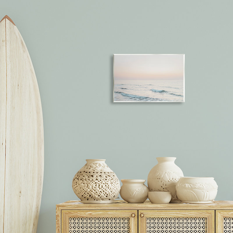 "Rolling Waves At Dawn", art mural sur bois par Sissi et Seb, H 10 po x l 15 po
