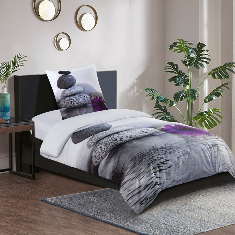 Cotton No Pattern Duvet Cover Set with Pillowcases Included