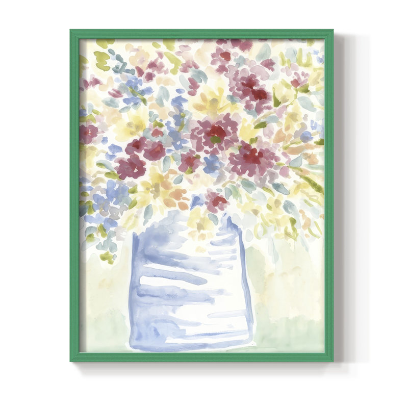 Country Meadow Bouquet II Framed Print - Solid Wood, H 21 po x l 17 po, Vert