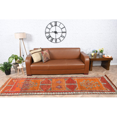 Handmade Vintage Wool Turkish Kilim Runner Rug for Entryway in Vibrant Boho Style