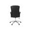 Chaise de bureau, pivotante, hauteur réglable, accoudoirs, ergonomique, travail, aspect cuir noir, métal chromé, contemporaine, moderne