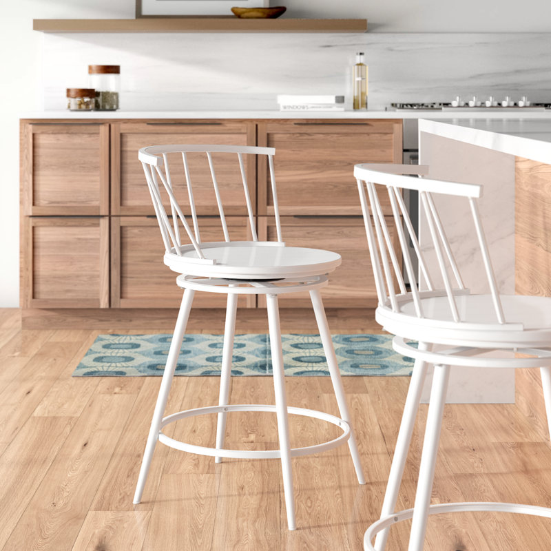 Johanna Swivel Counter Stool, White