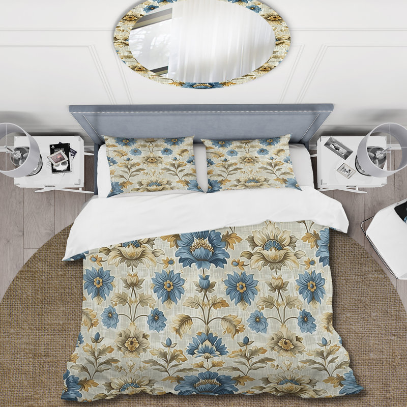 Ensemble de housse de couette Country, Housse de couette pour grand lit + 2 taies décora