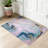 Gold Liquid Marbled Blue Pink Marble Rose Art Bright Oil Machine Washable Indoor Area Rug