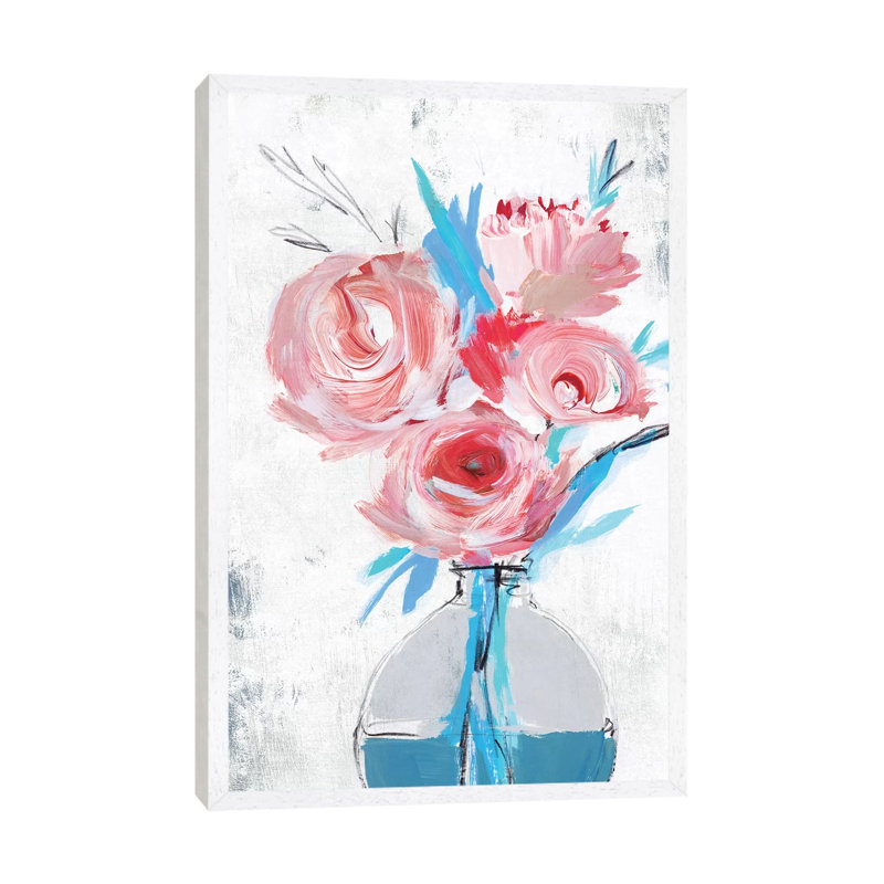 Blue Vase II by Isabelle Z - Painting on Canvas, 66.04 cm H x 45.72 cm W, White Framed