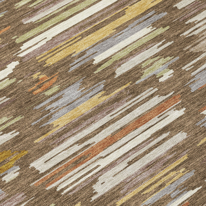 Machine Washable Indoor/Outdoor Chantille ACN2502 Southwest Rug, 10' x 14', Chocolate