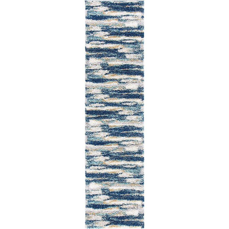Araya Abstract Navy/Ivory Area Rug, Runner 2'3" x 9'