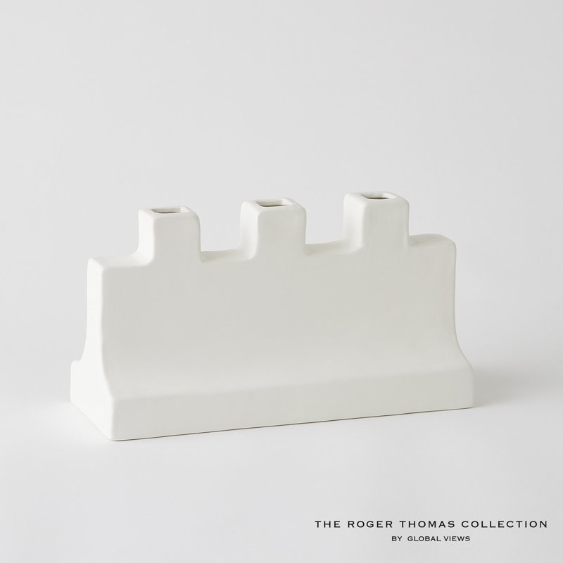 Icon Wide Vase-Matte White-Lg