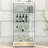 Modern Glass Display Cabinet With Large Drawers, Quick-Assembly, LED Lights, Tempered Glass Shelves, And 2-Door Storage For Living Room And Bedroom-892313053