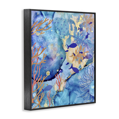 Coral & Sea Life Collage Framed Giclee, design by Amy Tieman