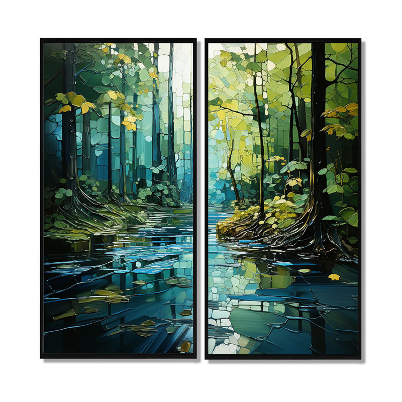 «Drip Natures Pulse River II», 32" H x 32" W, Black, Impression encadrée flottante