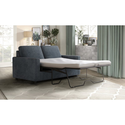 Canapé-lit avec matelas en mousse, gris