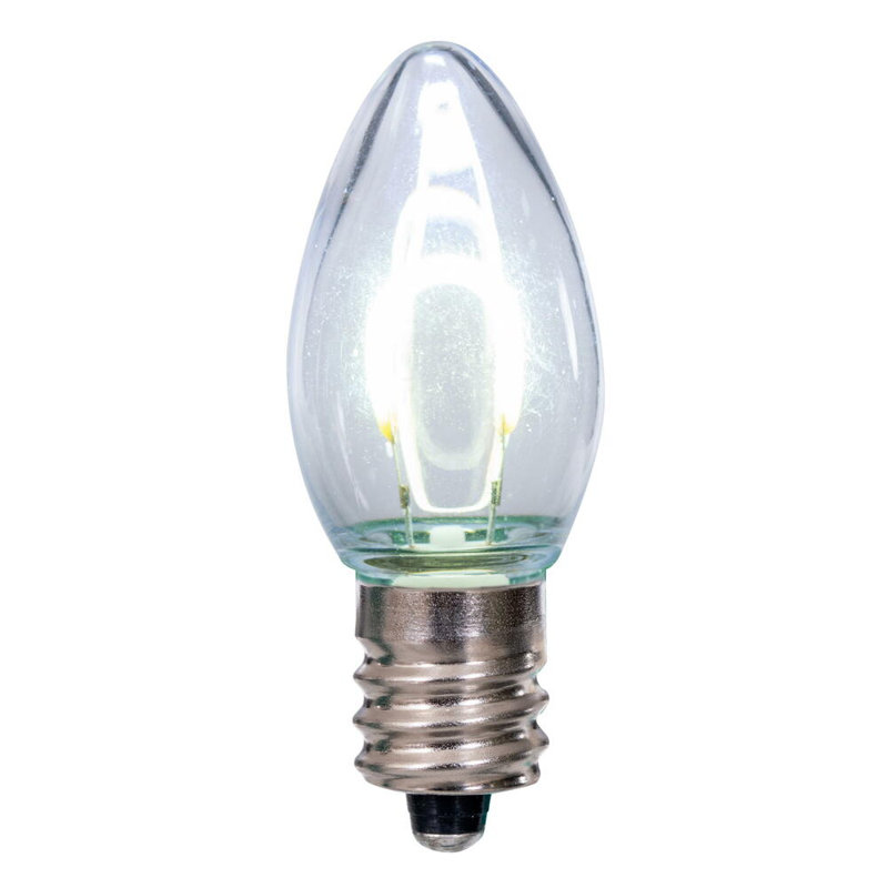 Ampoule à filament transparent en forme de U transparent givré à DEL C7, 25 par sac, Blanc