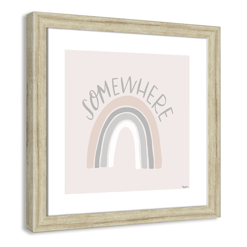 Décoration murale pour enfants quelque part, H 24,5 po x l 24,5 po x P 0,63 po, Beige Flat Framed