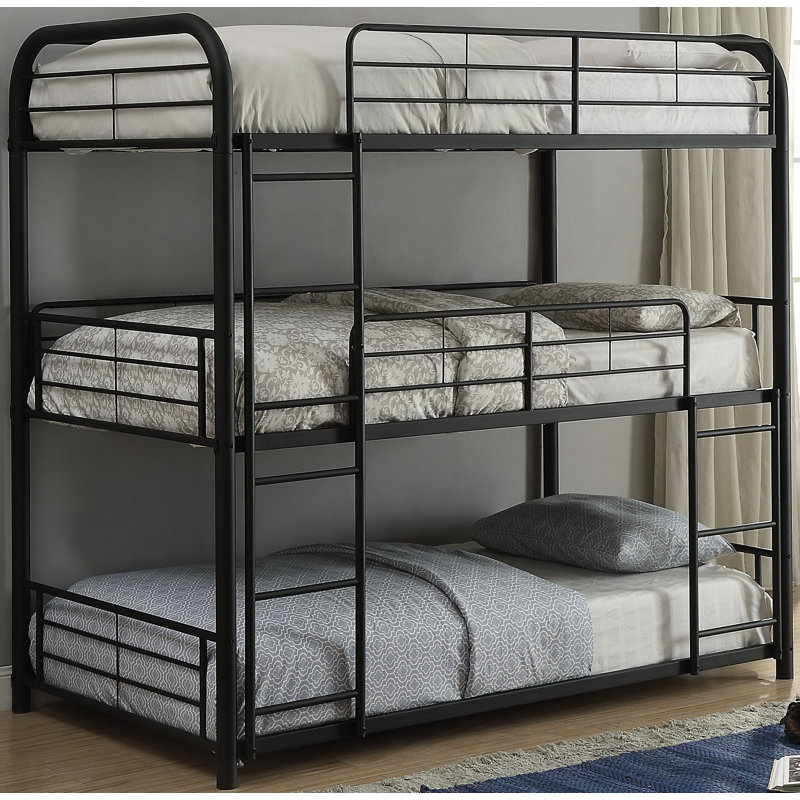 Heng Kids Bunk Bed, Twin, Sandy Black