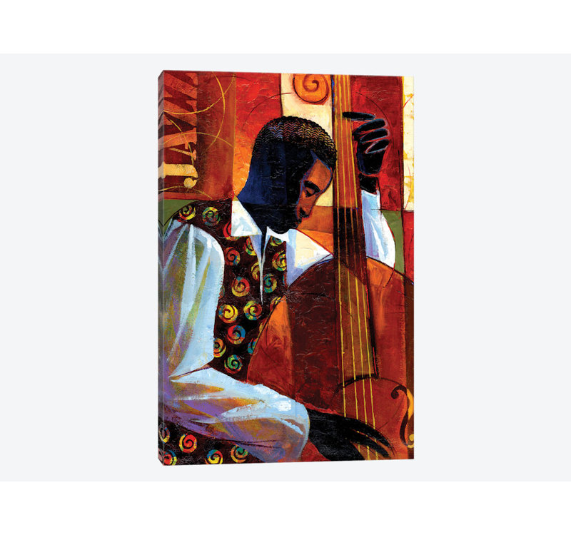 « jazz », reproduction sur toile, H 12 po x l 8 po x P 0,75 po, Toile tendue, Pas de tapis