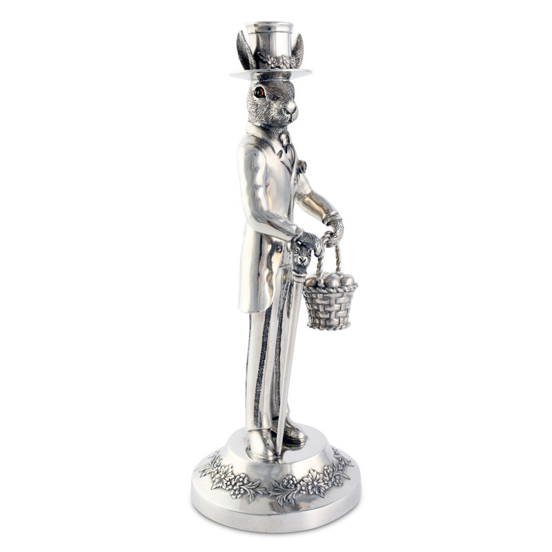 14'' H Pewter Tabletop Candlestick