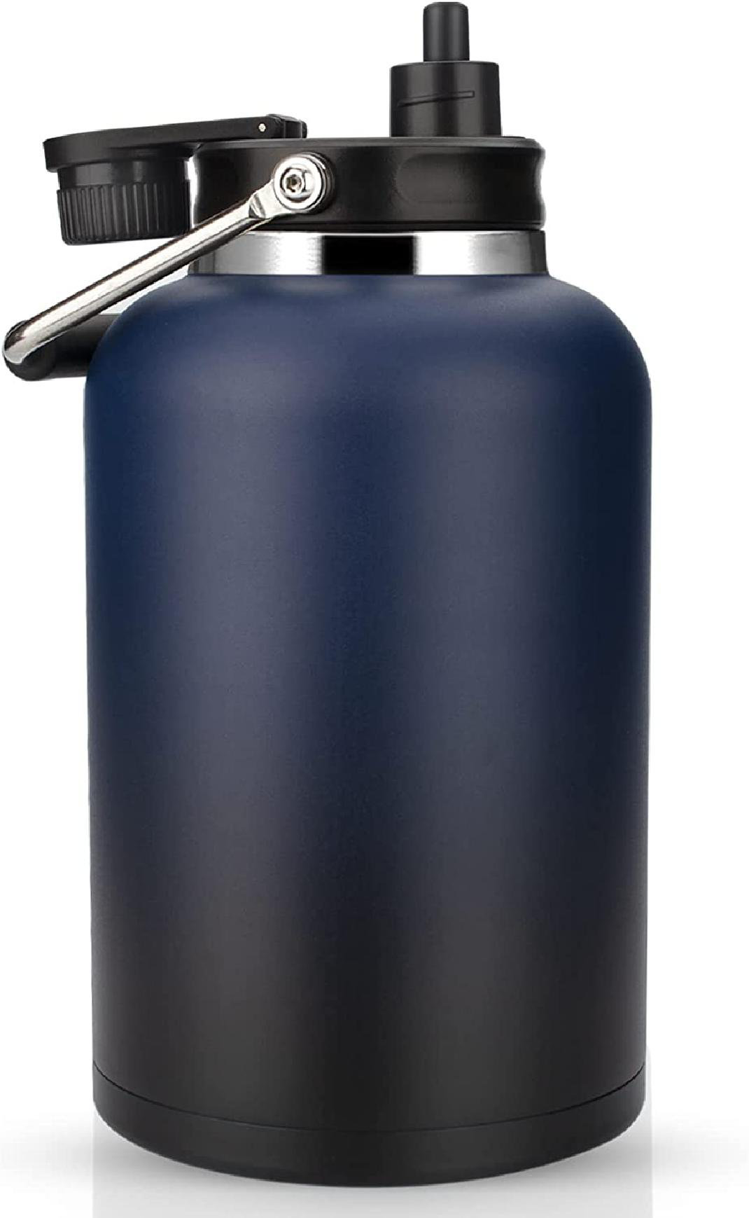 Orchids Aquae 128oz. Insulated Stainless Steel Water Bottle Straw