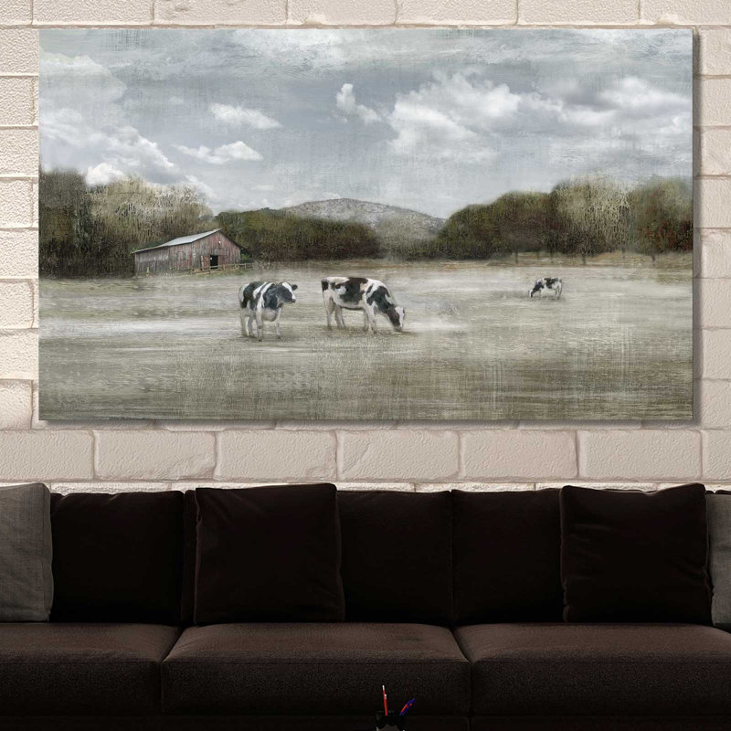 «Country Satisfaction», reproduction de peinture acrylique, H 24 po x l 40 po x P 1,5 po, Toile tendue