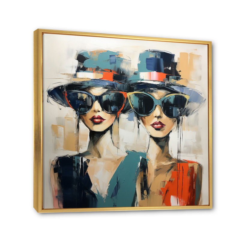 Fashion Hats Collection III - Fashion Canvas Print, H 24 po x l 24 po x P 1 po, Cadre flottant doré