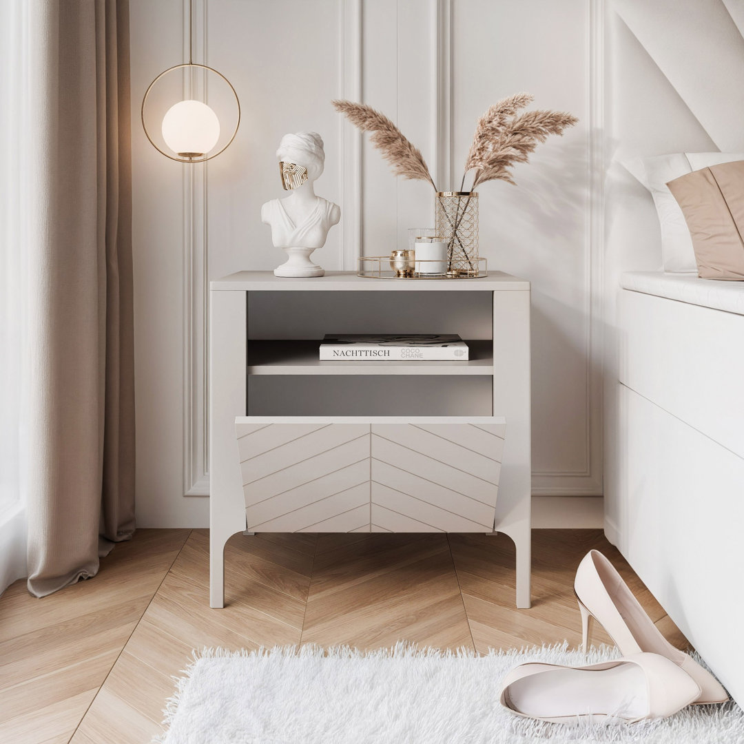 54cm W Manufactured Wood Bedside Table