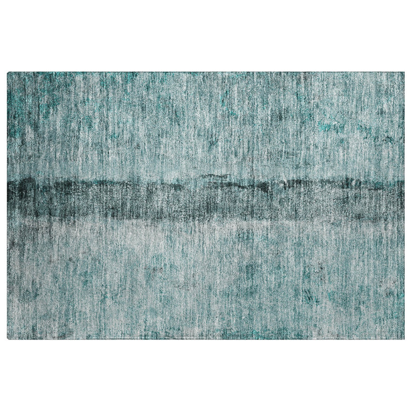Tapis à poil long de qualité supérieure lavable à la machine ADS605, Teal, 2'6" x 3'10"