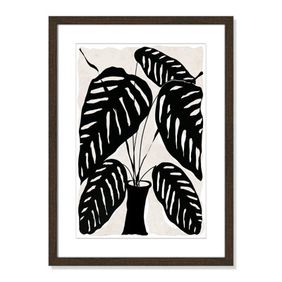 Black and White Potted Plant I Print