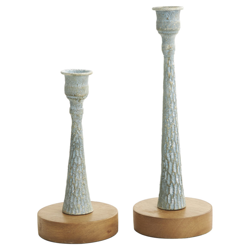 Pilier de table en aluminium Alia, Light Blue/Brown