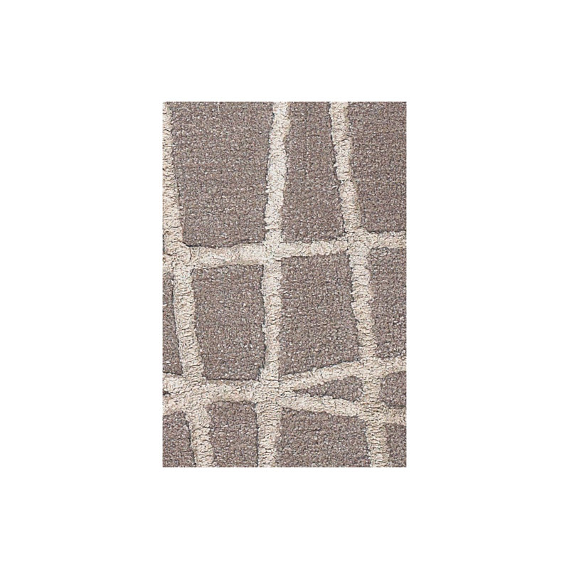 Tapis taupe et beige en laine touffeté à la main Priscilla, Rectangle 5 pi x 7 pi 6 po
