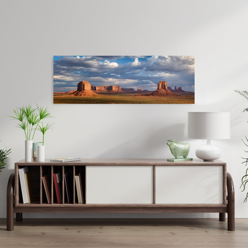 Monument Valley Landscape by Fegari - Wrapped Canvas Panoramic Print, 91.44 cm H x 30.48 cm W