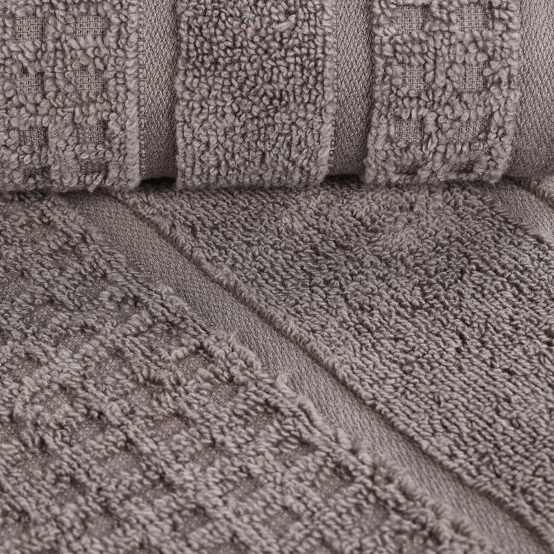  Ensemble de serviettes en coton Zero-Twist - texture gaufrée nid d'abeille - séchage rapide, Gris anthracite
