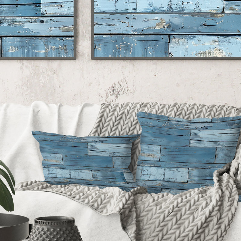 Coussin lombaire de couleur bleu bébé Baby I, H 18 po x l 18 po, Carrée