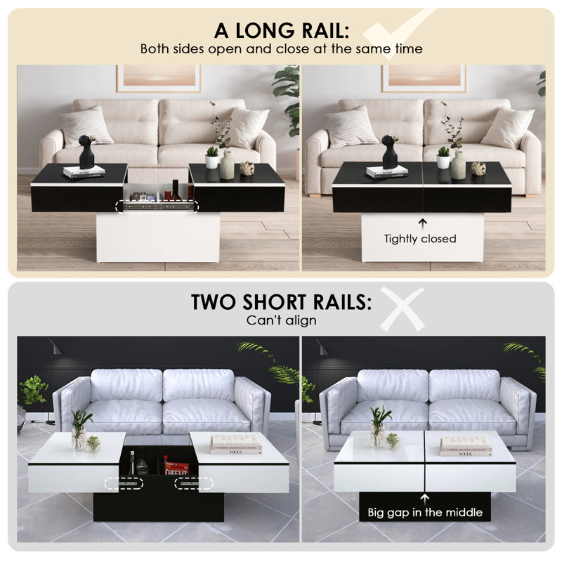 Modo Coffee Table, Black, White