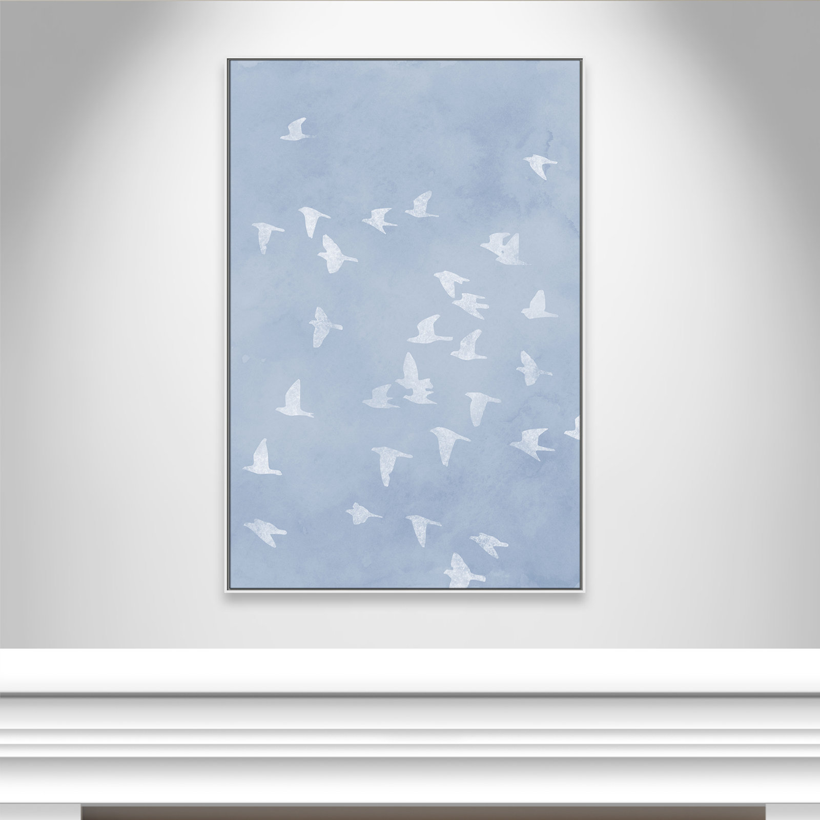 Flying Friends Print by Marcus Prime, White Floater, 41.5'' W x 61.5'' H