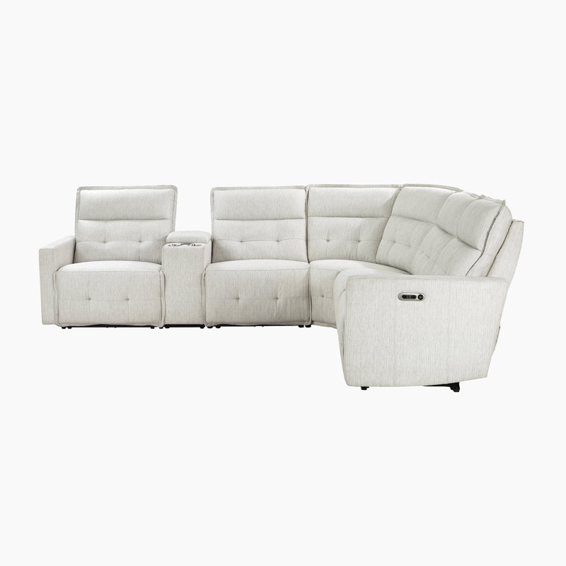 Niehaus Modern 6-Piece Modular Power Reclining Sectional with Power Headrests