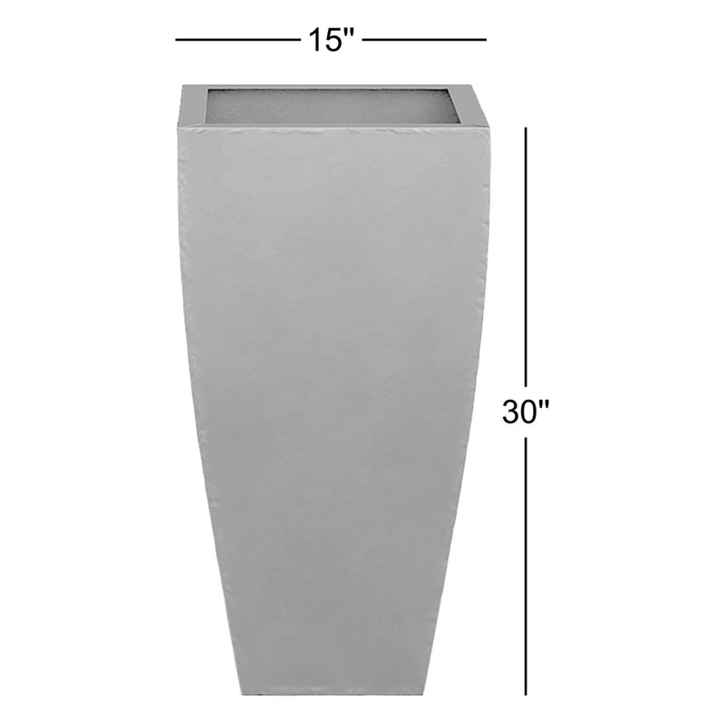 Galerie 3 Piece Metal Indoor Outdoor Planter with Tapered Base Set, Gray