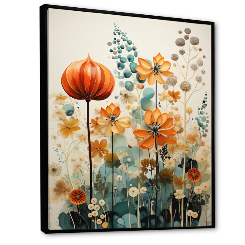 «Xaveria Colorful Mid Century Midcentury Botanicals I», reproduction d'art sur toile, H 40 po x l 30 po x P 1,5 po